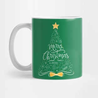 Merry Christmas Sketch Tree Mug